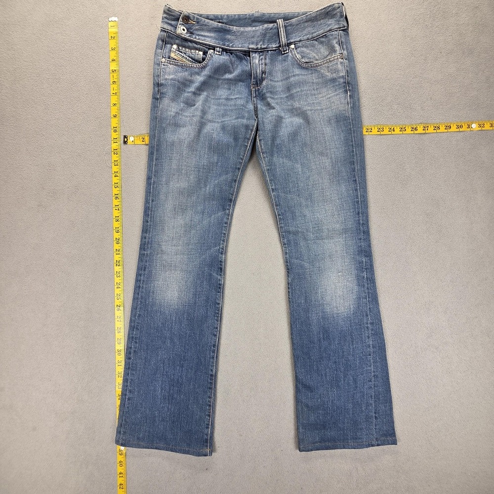 Diesel Jeans Womens 28x34 Blue Cherone Low Rise Bootcut Altered Hem Italy 00832